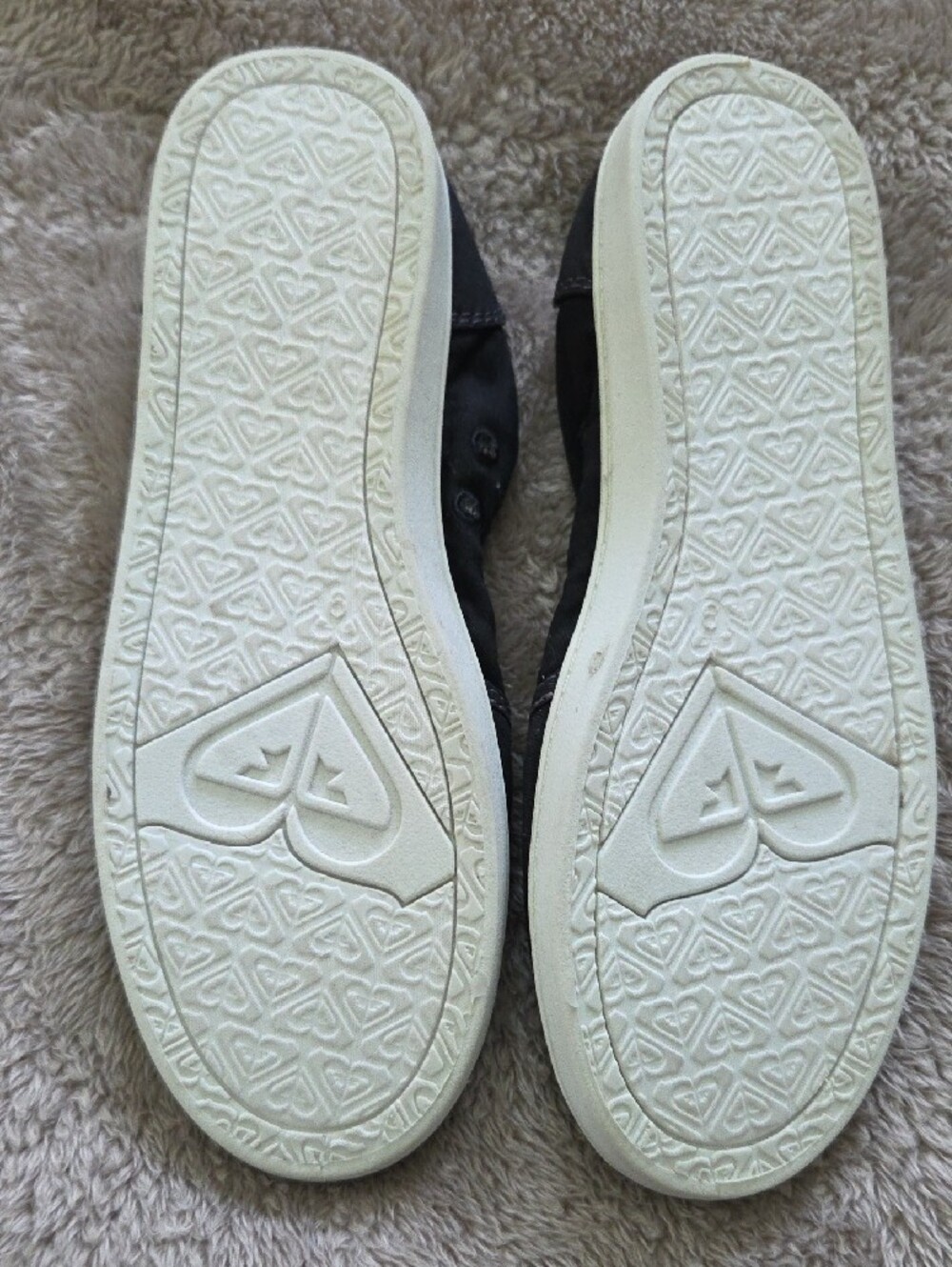 Roxy Black Slip-On Canvas Sneakers with Mint-Striped Insole - Picture 2 of 4
